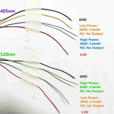 Coaxial Dual Beam Laser Diode Module 405nm 520nm 1 - 5mW Blue And Green Lasers