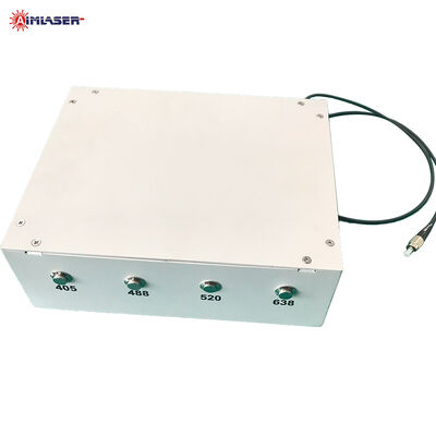 405nm 488nm 650nm 638nm 20mW 4 Wavelengths Single Fiber Output Single / Multi Mode Fiber Coupled Laser System