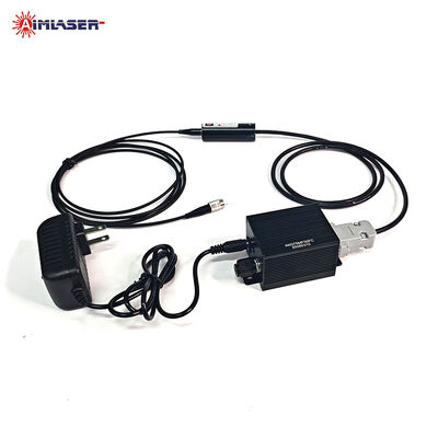 Module laser à diode 375 nm 100 mW multimode à fibre optique avec cœur de fibre de 105 µm, modulation TTL et bouton de réglage de puissance
